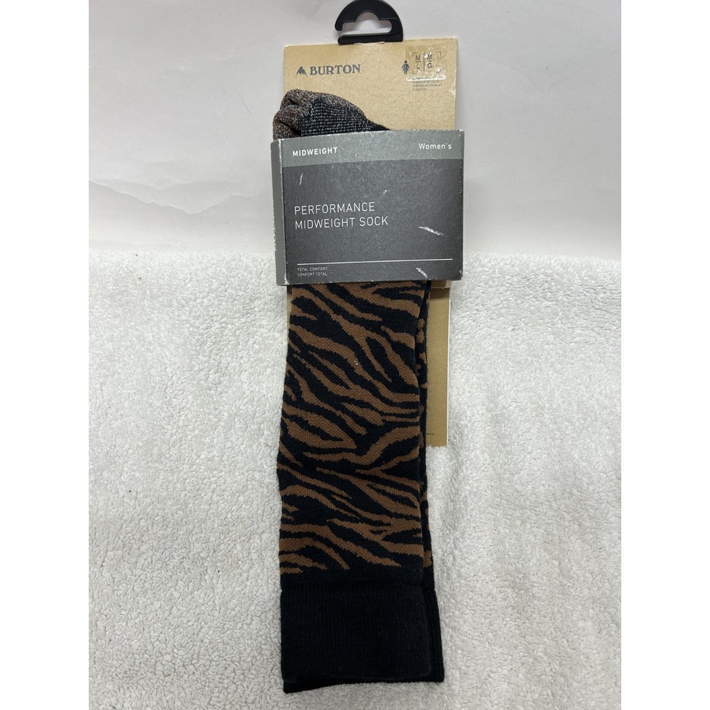 Burton Womens Size M/L Brown Performance Midweight Wool Blend Socks